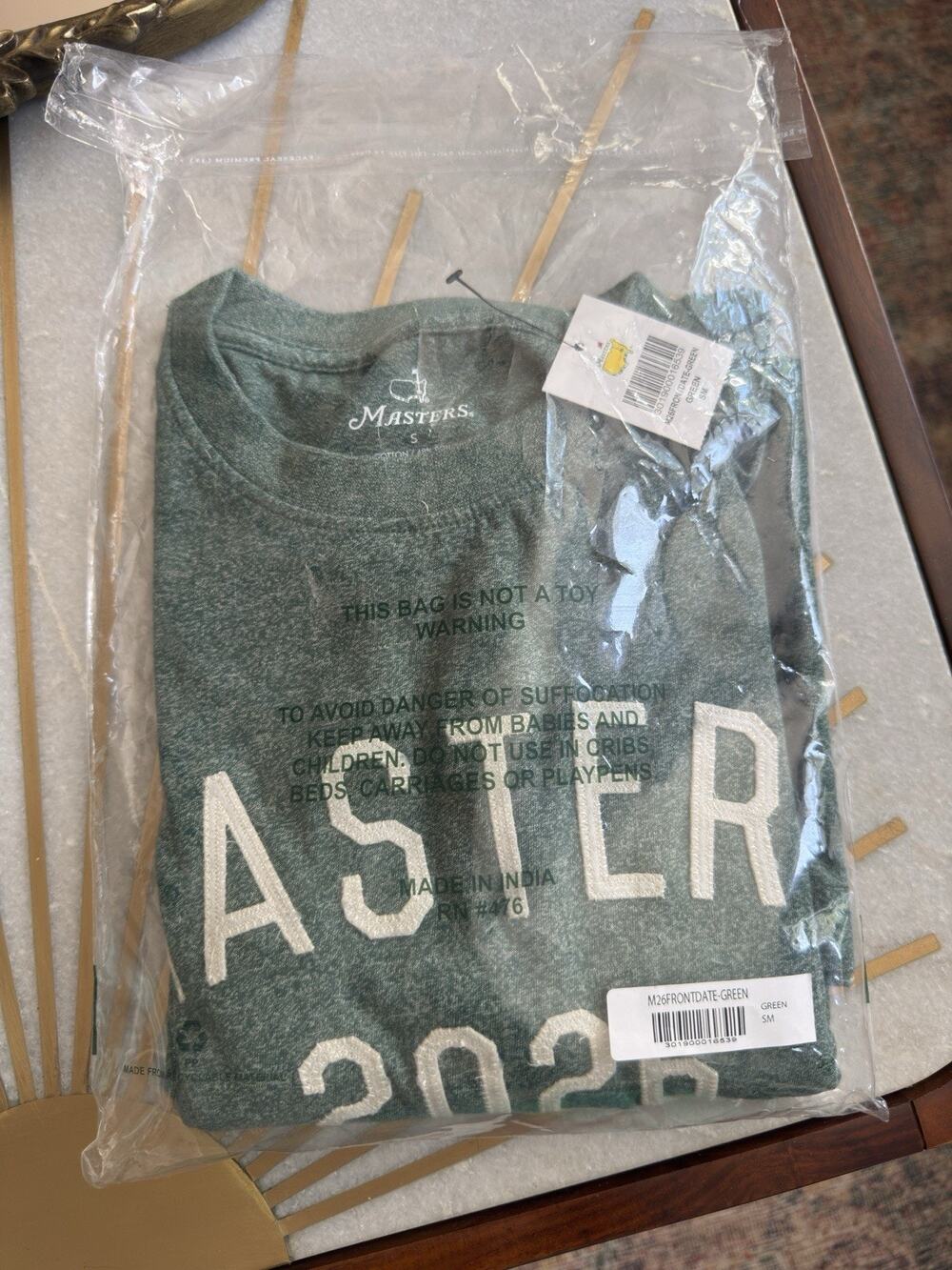 NEW 2026 Masters Embroidered T Shirt Size Small Heather Green Tee ANGC Augusta